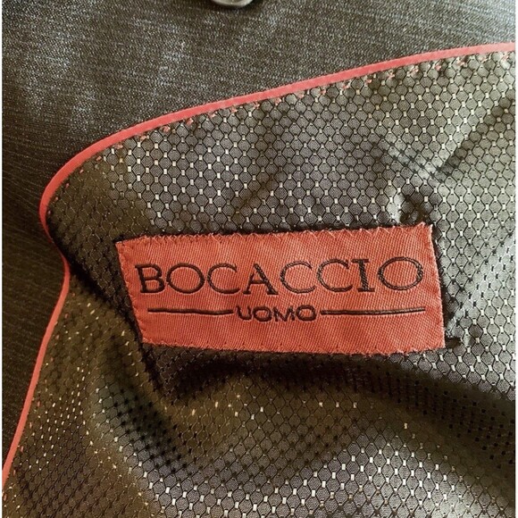 Bocaccio Navy Blue 3 Piece Dress Suit Size 2XL Pants 42” X 29” Jacket Vest - Picture 15 of 16